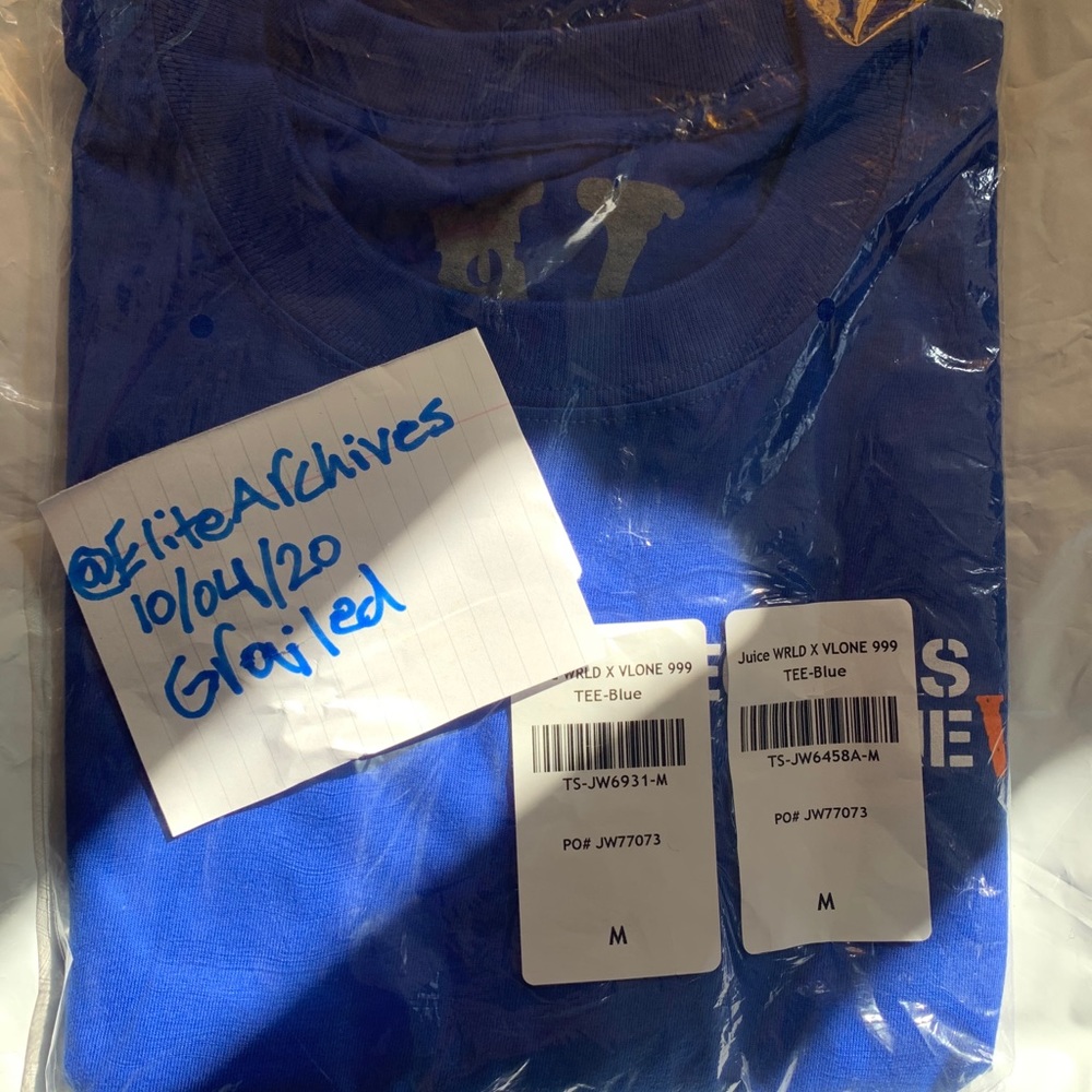 Juice wrld x Vlone 999 tee blue